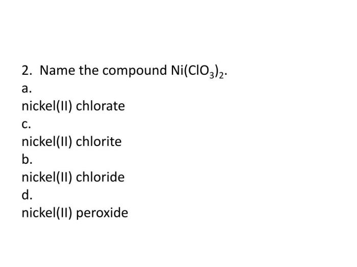 Ni clo3 2 compound name