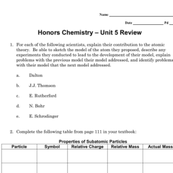 Chemistry unit 4 worksheet 4 answers key