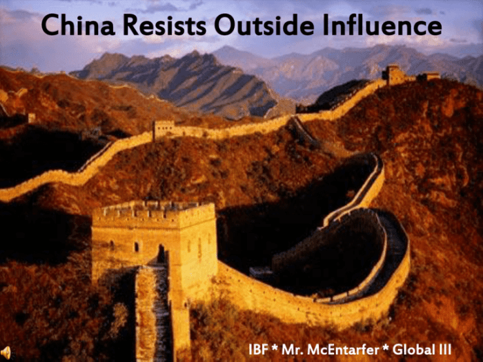 China resists outside influence worksheet answers