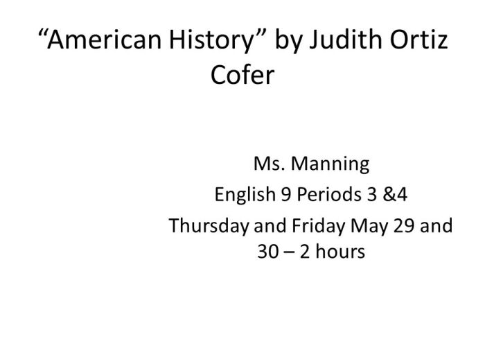 American history judith ortiz cofer analysis